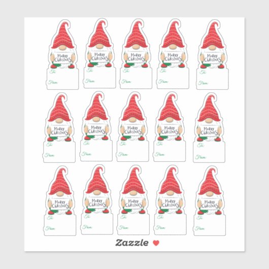 étiquette de cadeau de lutins de Noël (Feuille)