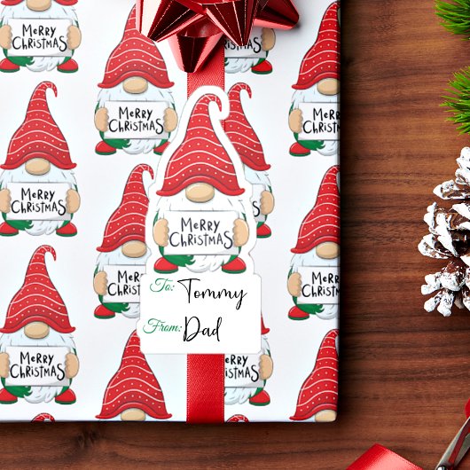 étiquette de cadeau de lutins de Noël