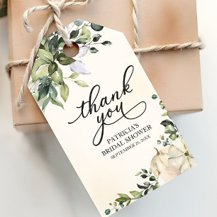 Étiquette de cadeau de mariage automnal avec citro