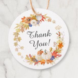 Étiquette de cadeau de mariage Automne Feuilles Ci