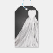 Étiquette de cadeau de mariage avec robe de mariée (Dos)