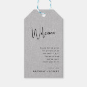Étiquette de cadeau de mariage Bienvenue en écritu (Devant)