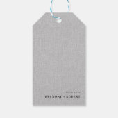 Étiquette de cadeau de mariage Bienvenue en lin gr (Dos)
