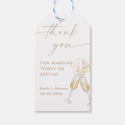 Étiquette de cadeau de mariage champenoise (Devant)