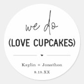 Étiquette de cadeau de mariage Cupcake We Do Love (Devant)