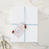 Étiquette de cadeau de mariage de Noël à fleurs ro (Avec de laficelle)