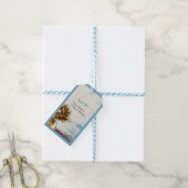 Étiquette de cadeau de mariage marron rouille bleu (Avec de laficelle)