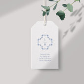 Étiquette de cadeau de mariage Merci avec monogram