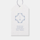 Étiquette de cadeau de mariage Merci avec monogram (Devant)