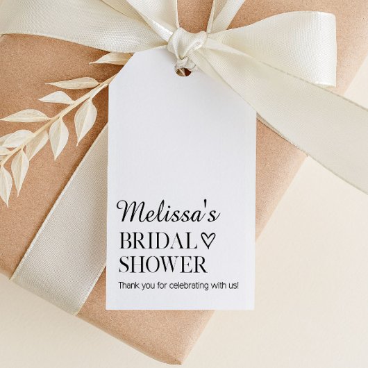 Étiquette de cadeau de mariage minimaliste