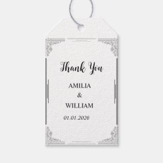 Étiquette de cadeau de mariage minimaliste