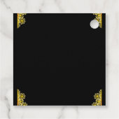 Étiquette de cadeau de mariage noir et or (Dos)