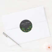 Étiquette de cadeau de mariage Paon Noir (Enveloppe)