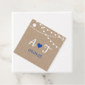 Étiquette de cadeau de mariage - petit avion et lé (En situation)