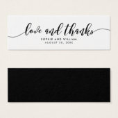 Étiquette de cadeau de mariage Relax Script Amour (Devant & derrière)