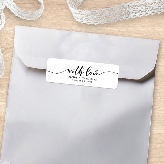 Étiquette de cadeau de mariage Relax Script With L