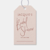 Étiquette de cadeau de mariage rose et rouge rouil (Devant)