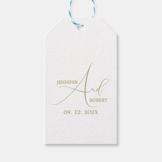 Étiquette de cadeau de mariage simple en calligrap (Devant)