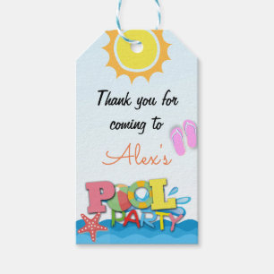 Étiquette de cadeau de Merci de piscine