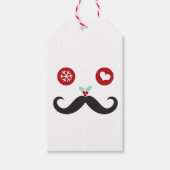 Étiquette de cadeau de moustache d'amour de Noël (Devant)