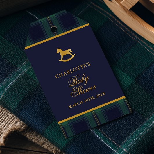Étiquette de Cadeau de Naissance Cheval à Bascule
