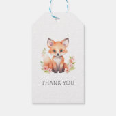 Étiquette de cadeau de naissance thème Renard Bois (Dos)