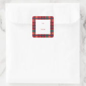 étiquette de cadeau de Noël à partir de plaid roug (Sac)