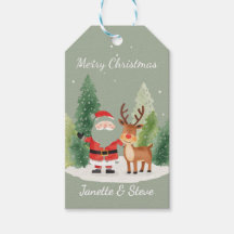 Étiquette de cadeau de Noël amusante de couple 