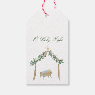 Étiquette de cadeau de Noël aquarelle