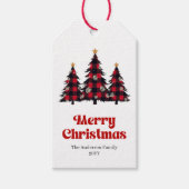 Étiquette de cadeau de Noël arbre buffle éditable (Devant)