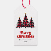Étiquette de cadeau de Noël arbre buffle éditable (Dos)