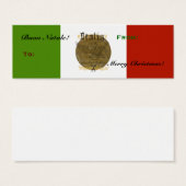 Étiquette de cadeau de Noël avec drapeau italien B (Devant & derrière)