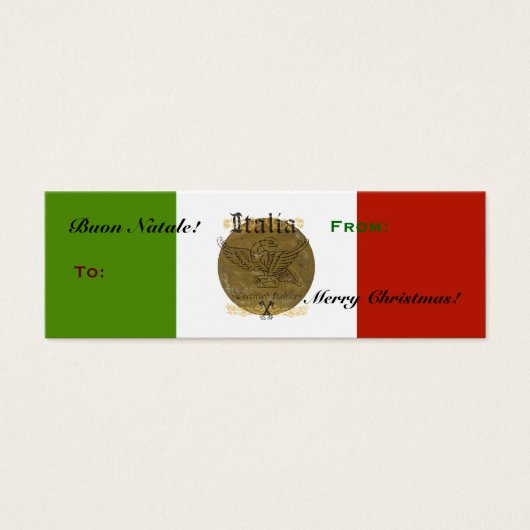 Étiquette de cadeau de Noël avec drapeau italien B (Devant)