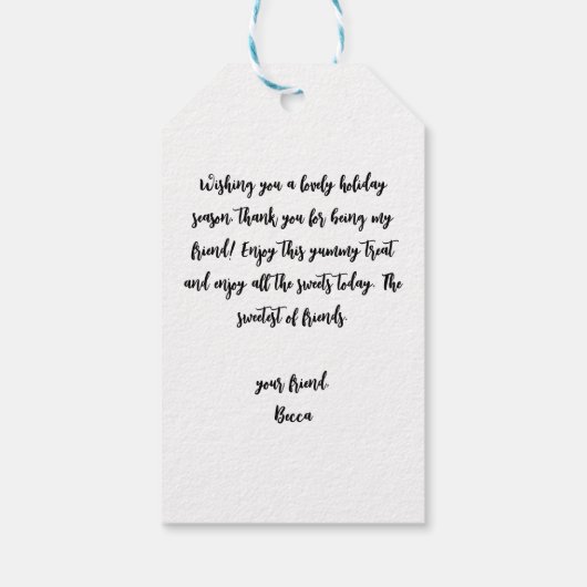 Étiquette de cadeau de Noël avec gui (Dos)