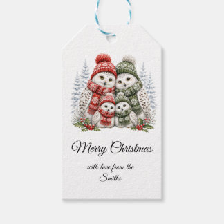 Étiquette de cadeau de Noël avec nom de famille pe