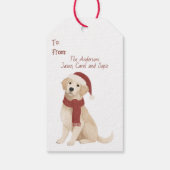 Étiquette de cadeau de Noël avec un Golden Retriev (Dos)