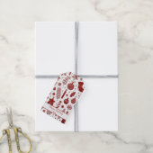 Étiquette de cadeau de Noël blanc rouge (Avec de la ficelle)