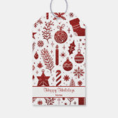 Étiquette de cadeau de Noël blanc rouge (Dos)