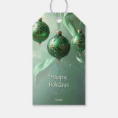 Étiquette de cadeau de Noël Boule Verte (Dos)