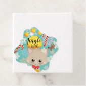Étiquette de cadeau de Noël Chats mignons et floco (En situation)