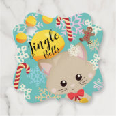 Étiquette de cadeau de Noël Chats mignons et floco (Devant)