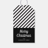 Étiquette de cadeau de Noël classique noir et blan (Devant)