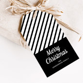Étiquette de cadeau de Noël classique noir et blan