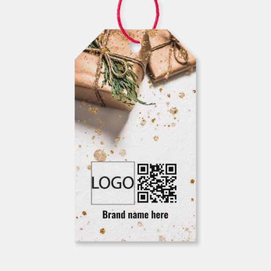 Étiquette de cadeau de Noël code qr logo de la mar (Dos)
