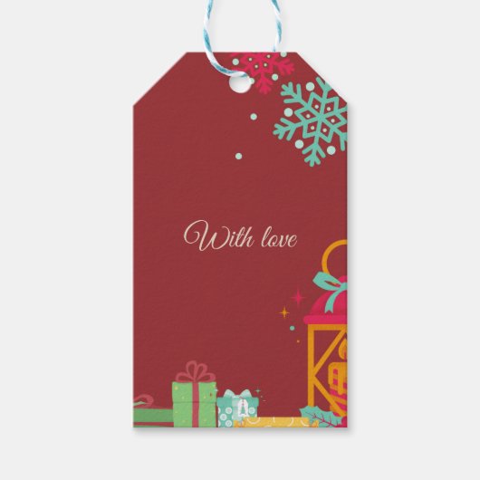 Étiquette de cadeau de Noël – Création festive de (Devant)