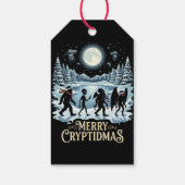 Étiquette de cadeau de Noël Cryptide Bigfoot Alien (Dos)