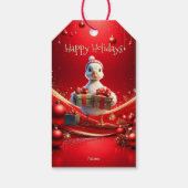 Étiquette de cadeau de Noël de canard mignon (Dos)