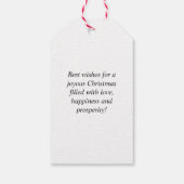Étiquette de cadeau de Noël de chat drôle (Dos)