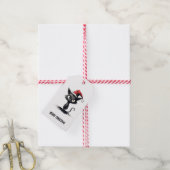 Étiquette de cadeau de Noël de chat drôle (Avec de la ficelle)