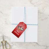 Étiquette de cadeau de Noël de cochon volant (Avec de laficelle)